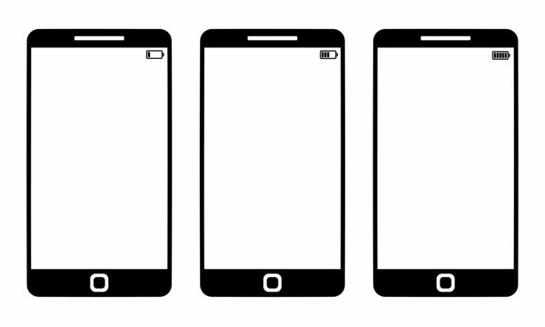 Smartphone icon template with white background. Stock vector.