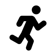 Icono de persona corriendo estilo silueta. Ilustración vectorial