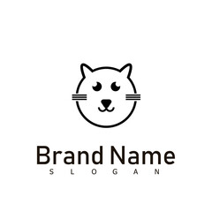 cat logo animal design symbol