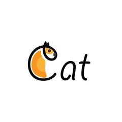 cat logo animal design symbol