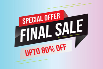 Special offer final sale tag. Banner design template for marketing. Special offer promotion or retail. background banner modern graphic design for store shop, online store, website, landing page