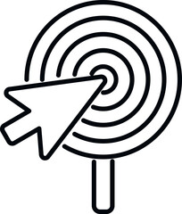 Click marketing target icon outline vector. Digital mix. Price product