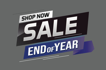 End of year Sale word concept vector illustration with lines and 3d style, landing page, template, ui, web, mobile app, poster, banner, flyer, background, gift card, coupon, label, wallpaper	
