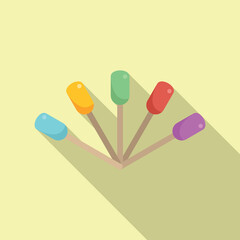 Nail polish palette icon flat vector. Manicure care. Spa cosmetic