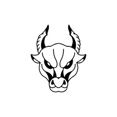 vector illustration of a bull's head