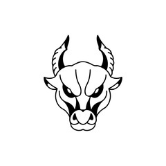 vector illustration of a bull's head