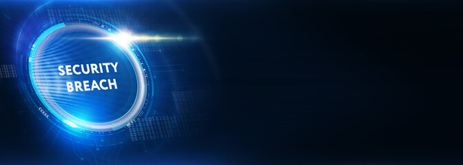 Security breach. Cyber security virus attack and breach.