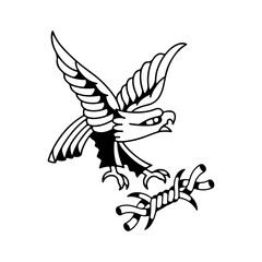 vector illustration of an eagle and barbed wire
