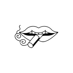 vector illustration of smoking mouth concept