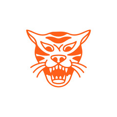 vector illustration of orange tiger head