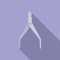 Steel manicure tool icon flat vector. Pedicure polish. Care kit