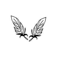 vector illustration of two feathers