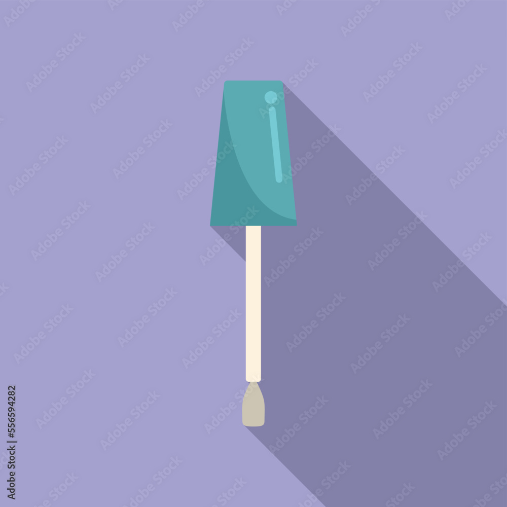 Poster cosmetic nail brush icon flat vector. manicure polish. salon spa