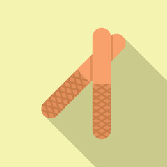 Polish wood stick icon flat vector. Nail manicure. Care salon