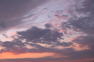 Colorful sunset sky with clouds