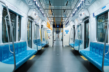empty nightr train in the city
