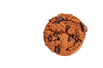 Chocolate chip cookies isolated on transparent background. Sweet biscuits.