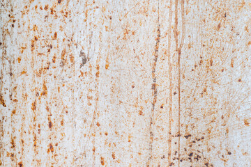 Texture white metal wall with rust stains
