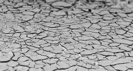 Close up weathered texture of arid cracked ground