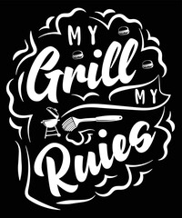BBQ typography t-shirt design vector download