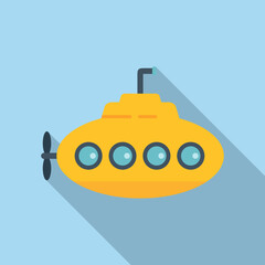 Bathyscaphe icon flat vector. Submarine ship. Cute vehicle