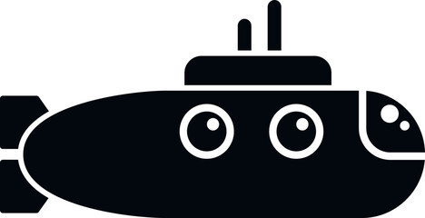 Water submarine icon simple vector. Underwater ship. Cute vehicle