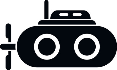 Sail submarine icon simple vector. Underwater ship. Sea transport