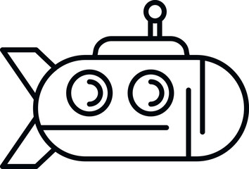 Sea submarine icon outline vector. Underwater ship. Deep military