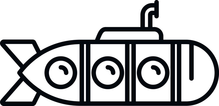 recommend clip art: Childish submarine icon outline vector. Underwater ship. Cute bathyscaphe