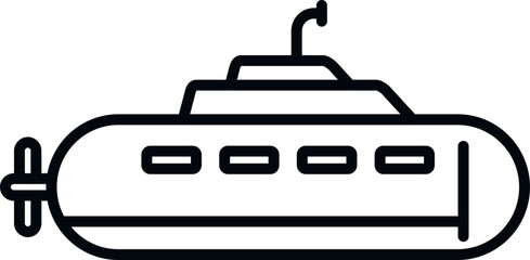 Water submarine icon outline vector. Underwater ship. Cute vehicle