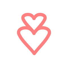 simple two line love shape vector. sweet heart vector illustration template.