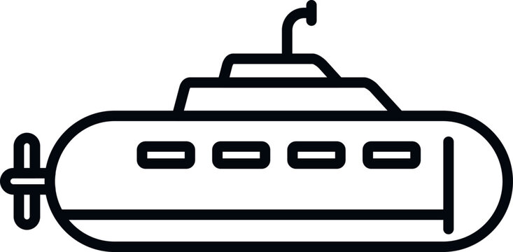 recommend clip art: Water submarine icon outline vector. Underwater ship. Cute vehicle