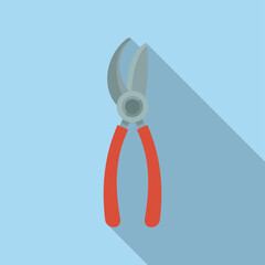 Sharp secateur icon flat vector. Work blade. Hand cutter