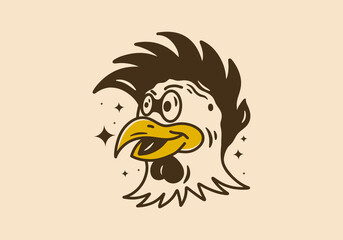 Illustration design of a rooster head