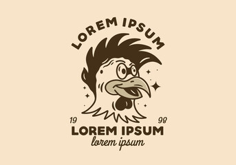 Illustration design of a rooster head
