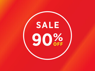 diskon tag peringatan gambar seni vektor iklan, banner di latar belakang gradasi merah dalam berbagai warna.