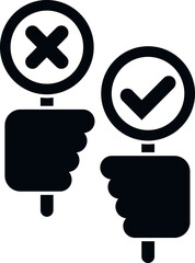 Yes or not election icon simple vector. Democracy vote. Referendum ballot