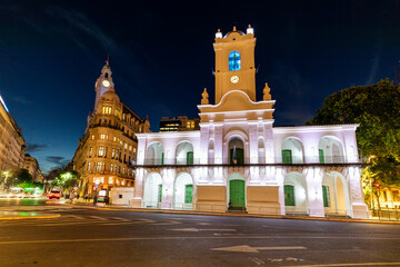 Museum of History in the Plaza de Mayo of Buenos Aires Argentina at night Museo Historic National...