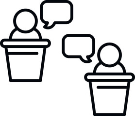 Candidate speech icon outline vector. Democracy vote. Election poll