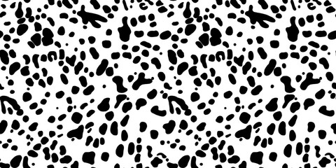 Dalmatian print pattern seamless design on black and white pattern
