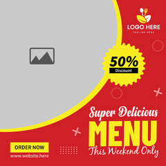 Food Social Media Post Template Design
