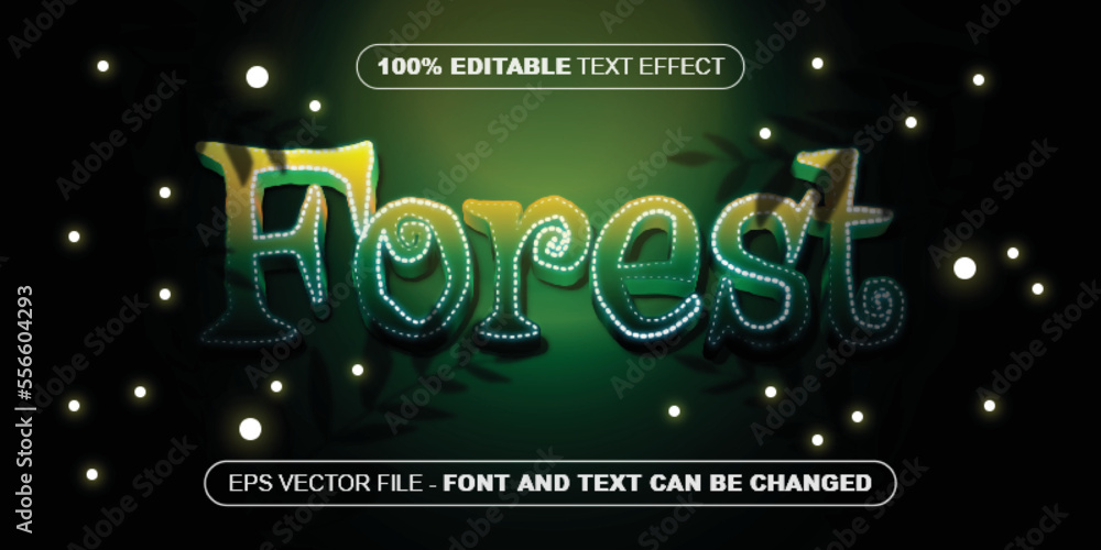 Poster forest 3d editable text effect