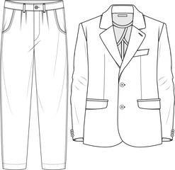 MAN BLAZER JACKET AND PANT SUIT CORPORATE WEAR DRESS FLAT DESIGN VECTOR