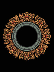 vintage classic style pattern vector design, editable color