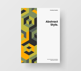 Amazing geometric shapes booklet illustration. Modern cover A4 vector design concept.