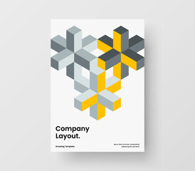 Unique company cover A4 vector design concept. Colorful geometric shapes brochure layout.