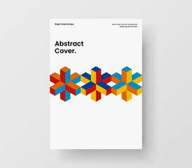Fototapeta premium Isolated mosaic pattern pamphlet illustration. Trendy company identity A4 vector design concept.