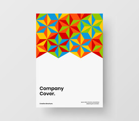 Colorful front page A4 design vector illustration. Creative mosaic pattern cover concept.