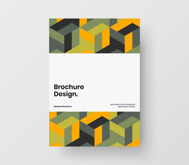Multicolored postcard A4 vector design illustration. Creative geometric pattern corporate brochure layout.