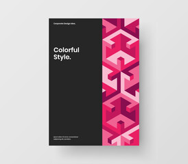 Simple geometric tiles poster illustration. Abstract book cover design vector template.